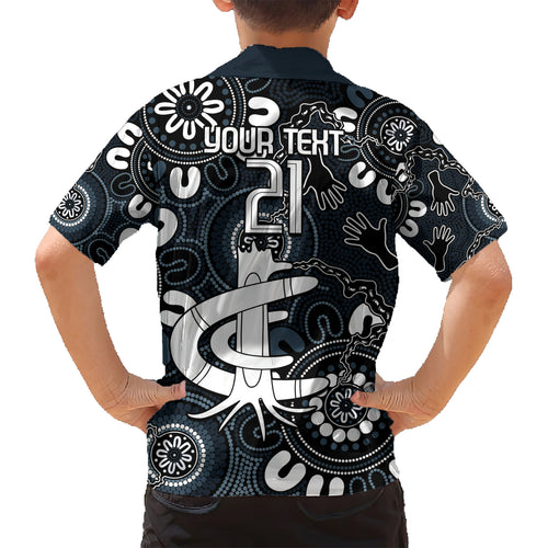 Custom Carlton Blues NAIDOC Week 2024 Kid Hawaiian Shirt Fire Burning Aboriginal Dots Art