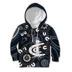 Custom Carlton Blues NAIDOC Week 2024 Kid Hoodie Fire Burning Aboriginal Dots Art