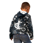 Custom Carlton Blues NAIDOC Week 2024 Kid Hoodie Fire Burning Aboriginal Dots Art