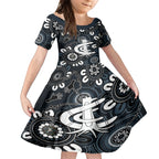 Custom Carlton Blues NAIDOC Week 2024 Kid Short Sleeve Dress Fire Burning Aboriginal Dots Art
