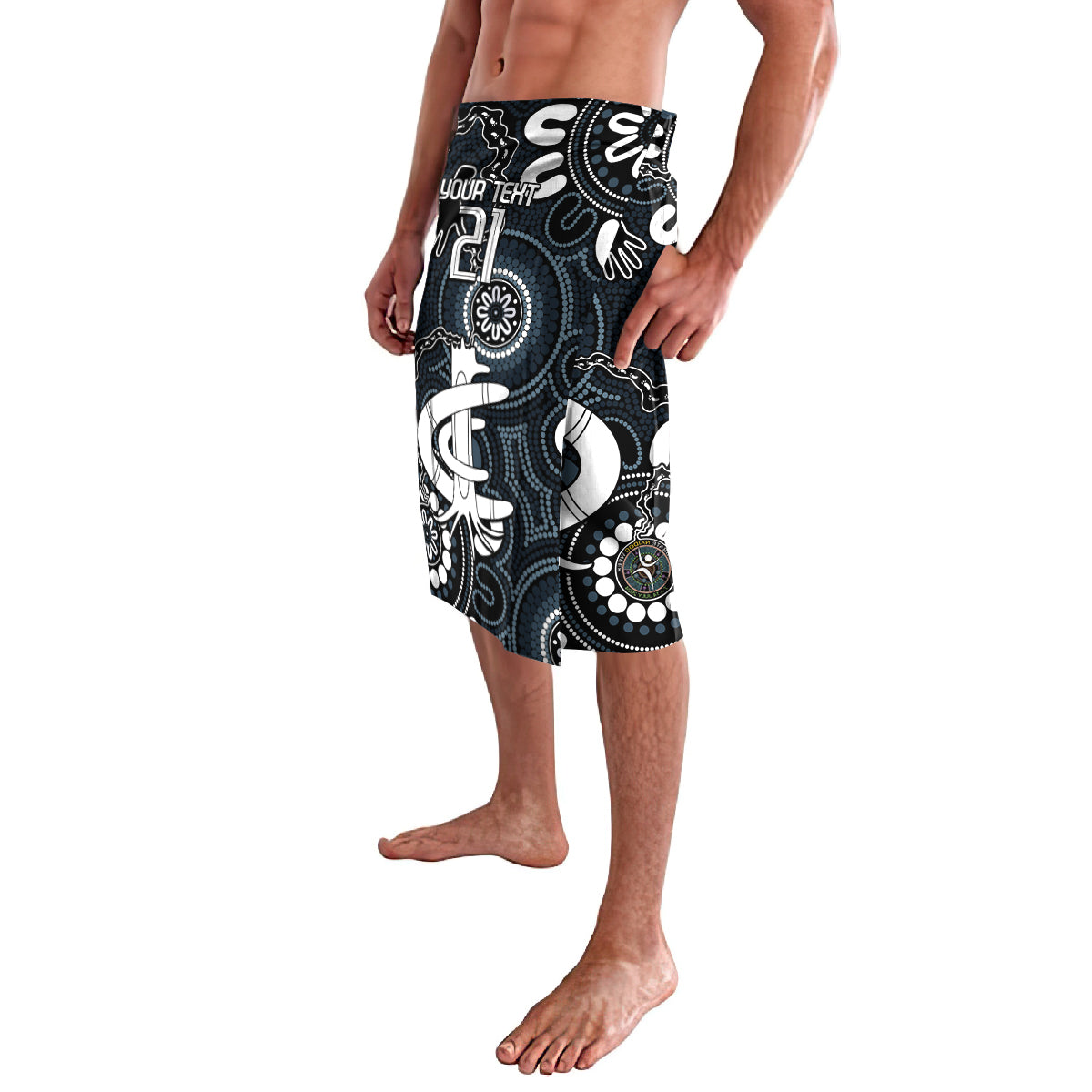 Custom Carlton Blues NAIDOC Week 2024 Lavalava Fire Burning Aboriginal Dots Art