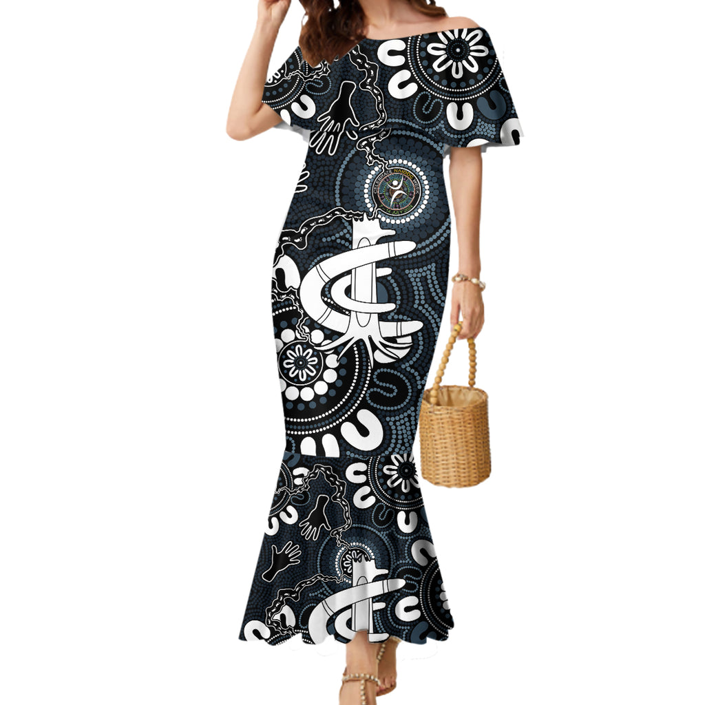 Custom Carlton Blues NAIDOC Week 2024 Mermaid Dress Fire Burning Aboriginal Dots Art