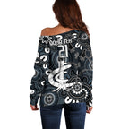 Custom Carlton Blues NAIDOC Week 2024 Off Shoulder Sweater Fire Burning Aboriginal Dots Art