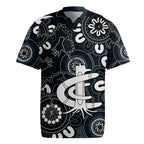 Custom Carlton Blues NAIDOC Week 2024 Rugby Jersey Fire Burning Aboriginal Dots Art