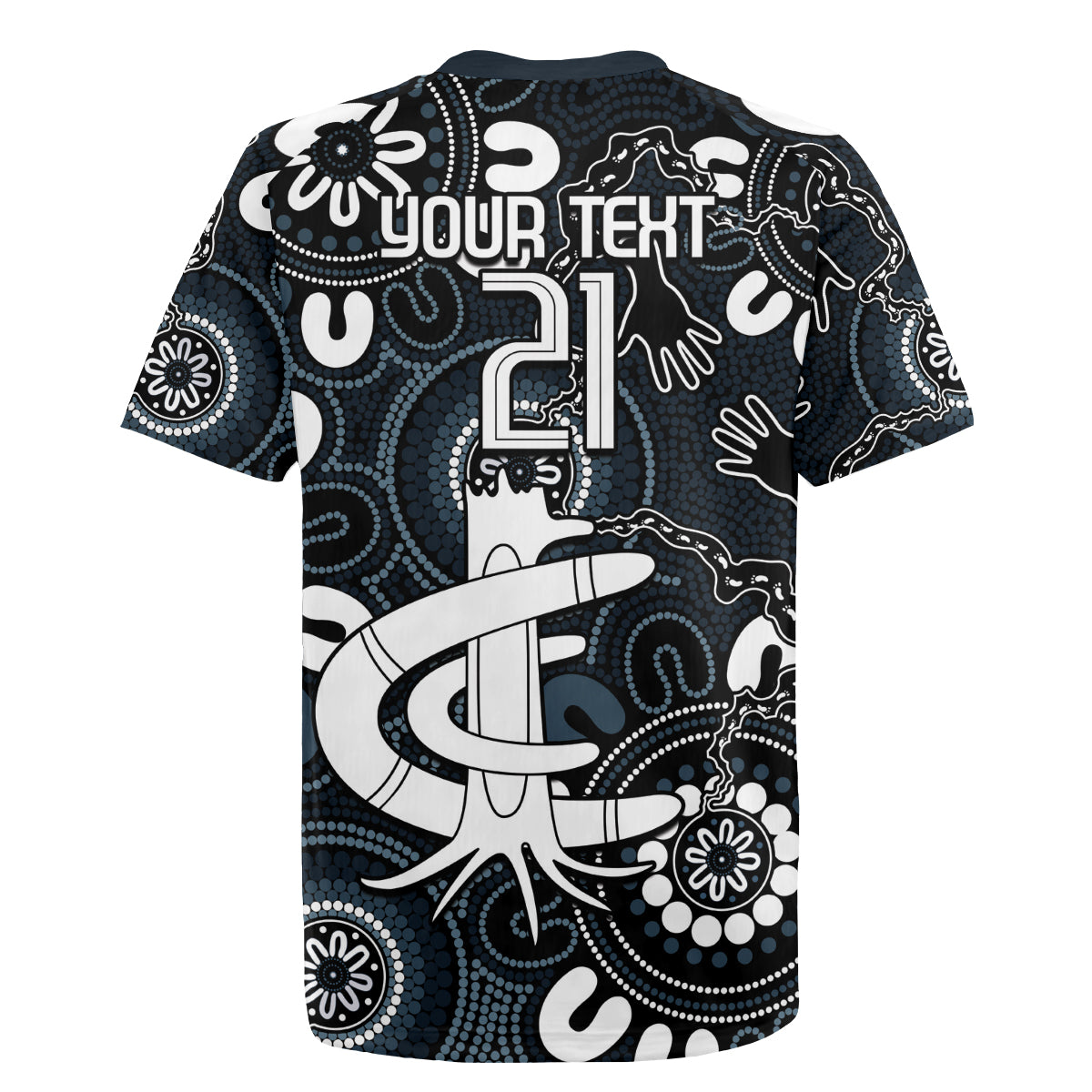 Custom Carlton Blues NAIDOC Week 2024 Rugby Jersey Fire Burning Aboriginal Dots Art