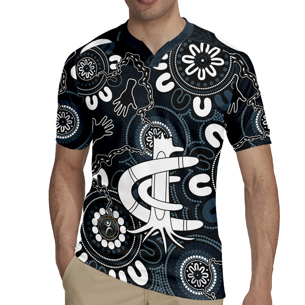 Custom Carlton Blues NAIDOC Week 2024 Rugby Jersey Fire Burning Aboriginal Dots Art