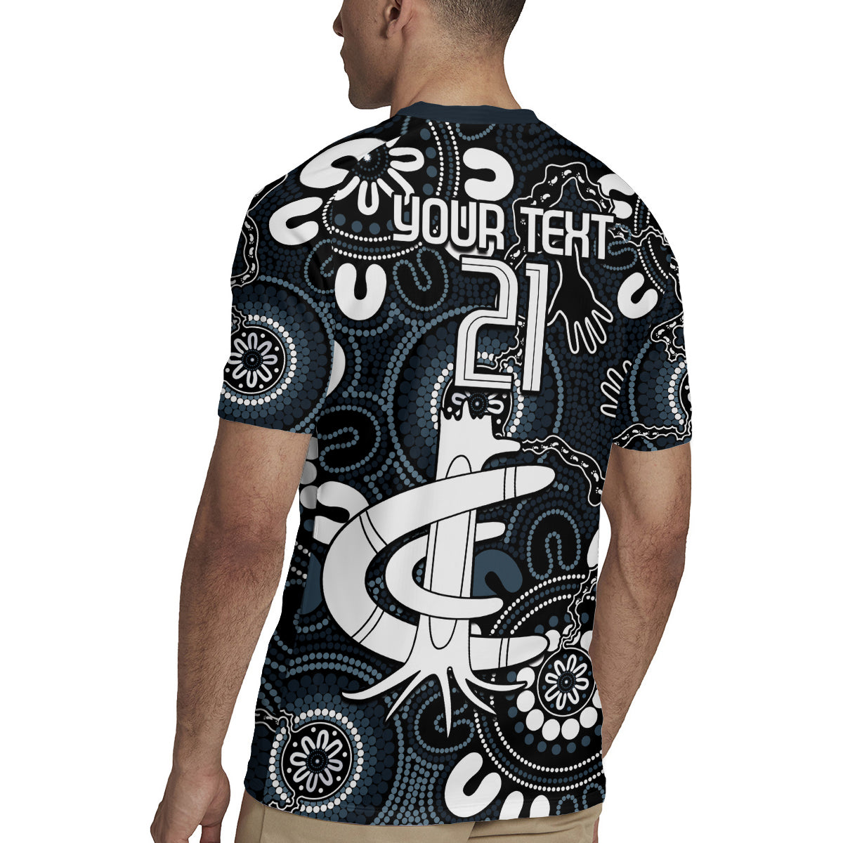 Custom Carlton Blues NAIDOC Week 2024 Rugby Jersey Fire Burning Aboriginal Dots Art