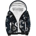 Custom Carlton Blues NAIDOC Week 2024 Sherpa Hoodie Fire Burning Aboriginal Dots Art