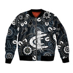 Custom Carlton Blues NAIDOC Week 2024 Sleeve Zip Bomber Jacket Fire Burning Aboriginal Dots Art