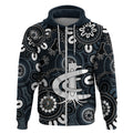 Custom Carlton Blues NAIDOC Week 2024 Zip Hoodie Fire Burning Aboriginal Dots Art