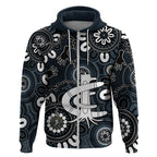 Custom Carlton Blues NAIDOC Week 2024 Zip Hoodie Fire Burning Aboriginal Dots Art