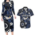 Custom Geelong Cats NAIDOC Week 2024 Couples Matching Long Sleeve Bodycon Dress and Hawaiian Shirt Fire Burning Aboriginal Dots Art