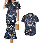 Custom Geelong Cats NAIDOC Week 2024 Couples Matching Mermaid Dress and Hawaiian Shirt Fire Burning Aboriginal Dots Art