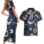 Custom Geelong Cats NAIDOC Week 2024 Couples Matching Short Sleeve Bodycon Dress and Hawaiian Shirt Fire Burning Aboriginal Dots Art