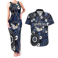 Custom Geelong Cats NAIDOC Week 2024 Couples Matching Tank Maxi Dress and Hawaiian Shirt Fire Burning Aboriginal Dots Art