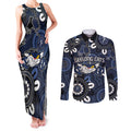 Custom Geelong Cats NAIDOC Week 2024 Couples Matching Tank Maxi Dress and Long Sleeve Button Shirt Fire Burning Aboriginal Dots Art