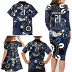 Custom Geelong Cats NAIDOC Week 2024 Family Matching Long Sleeve Bodycon Dress and Hawaiian Shirt Fire Burning Aboriginal Dots Art