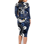 Custom Geelong Cats NAIDOC Week 2024 Family Matching Long Sleeve Bodycon Dress and Hawaiian Shirt Fire Burning Aboriginal Dots Art