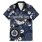 Custom Geelong Cats NAIDOC Week 2024 Family Matching Mermaid Dress and Hawaiian Shirt Fire Burning Aboriginal Dots Art