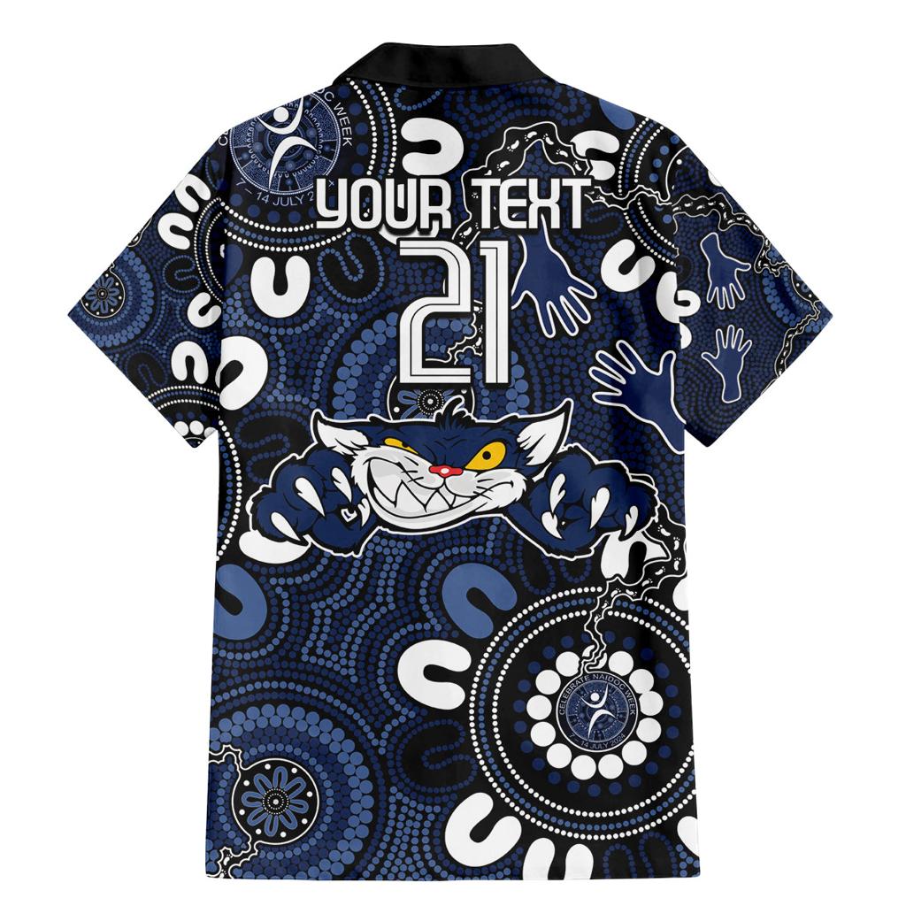 Custom Geelong Cats NAIDOC Week 2024 Family Matching Mermaid Dress and Hawaiian Shirt Fire Burning Aboriginal Dots Art
