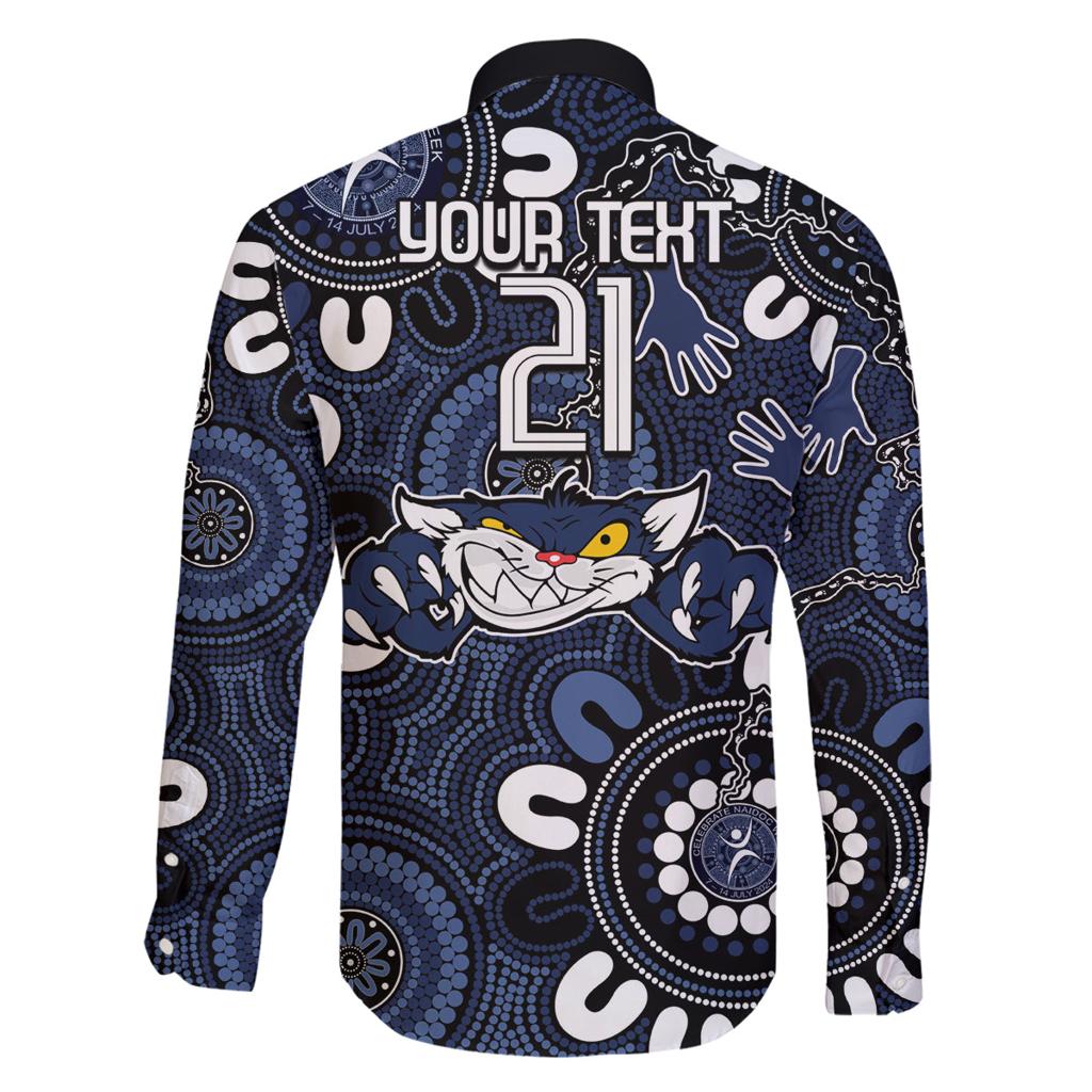 Custom Geelong Cats NAIDOC Week 2024 Family Matching Off Shoulder Maxi Dress and Hawaiian Shirt Fire Burning Aboriginal Dots Art