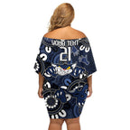 Custom Geelong Cats NAIDOC Week 2024 Family Matching Off Shoulder Short Dress and Hawaiian Shirt Fire Burning Aboriginal Dots Art