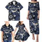 Custom Geelong Cats NAIDOC Week 2024 Family Matching Puletasi and Hawaiian Shirt Fire Burning Aboriginal Dots Art
