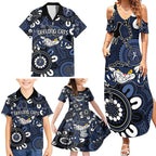 Custom Geelong Cats NAIDOC Week 2024 Family Matching Summer Maxi Dress and Hawaiian Shirt Fire Burning Aboriginal Dots Art