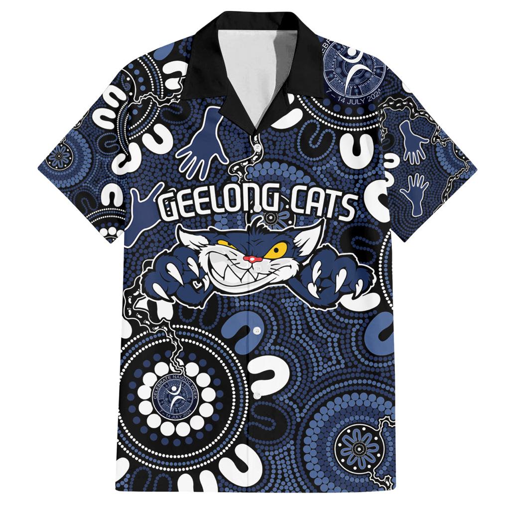 Custom Geelong Cats NAIDOC Week 2024 Family Matching Summer Maxi Dress and Hawaiian Shirt Fire Burning Aboriginal Dots Art