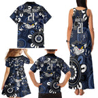 Custom Geelong Cats NAIDOC Week 2024 Family Matching Tank Maxi Dress and Hawaiian Shirt Fire Burning Aboriginal Dots Art