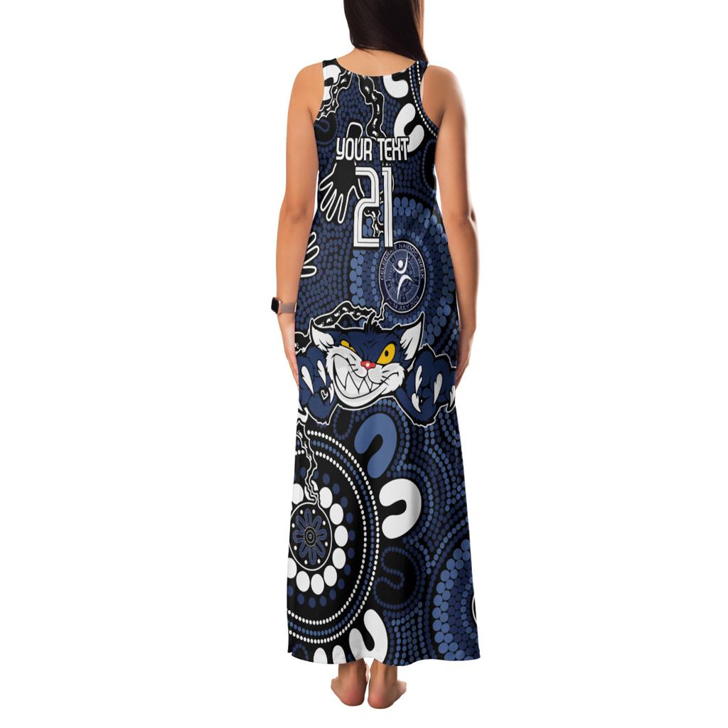 Custom Geelong Cats NAIDOC Week 2024 Family Matching Tank Maxi Dress and Hawaiian Shirt Fire Burning Aboriginal Dots Art