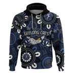 Custom Geelong Cats NAIDOC Week 2024 Hoodie Fire Burning Aboriginal Dots Art