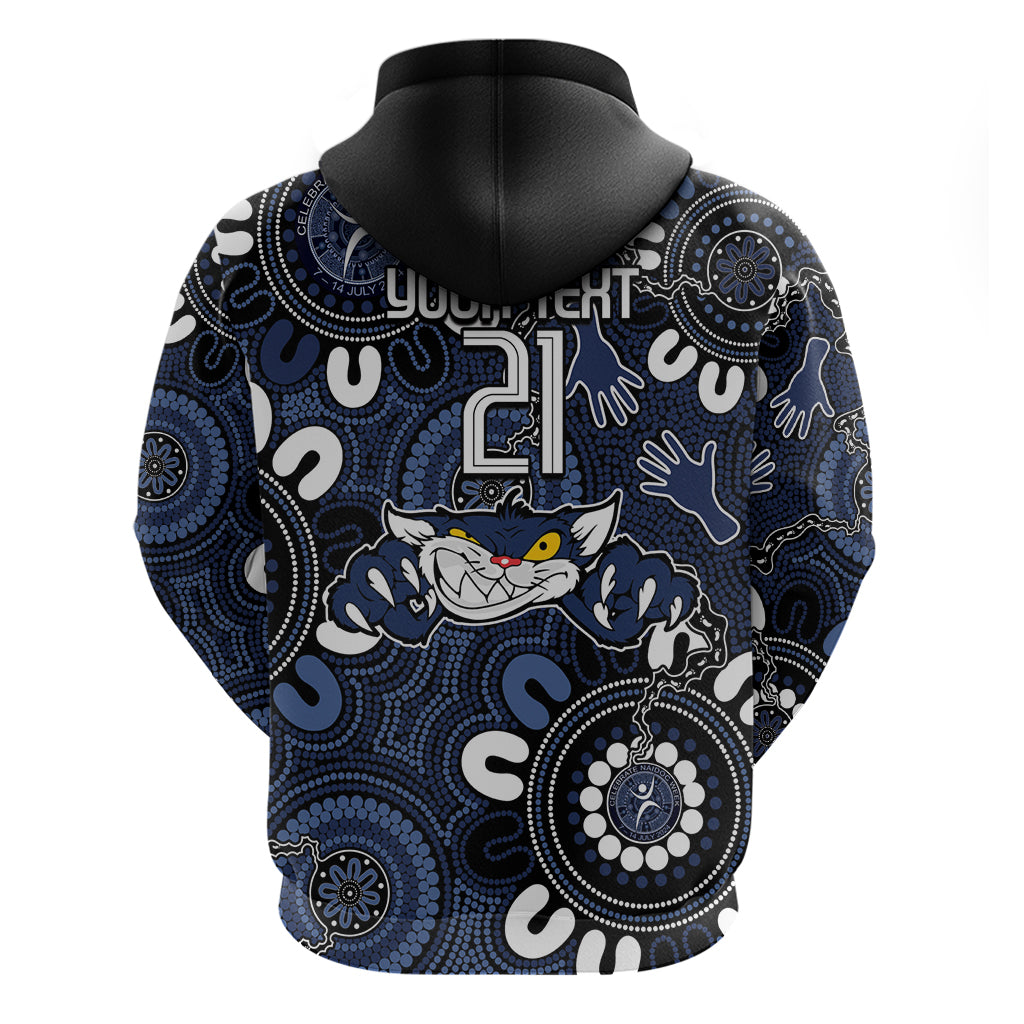 Custom Geelong Cats NAIDOC Week 2024 Hoodie Fire Burning Aboriginal Dots Art