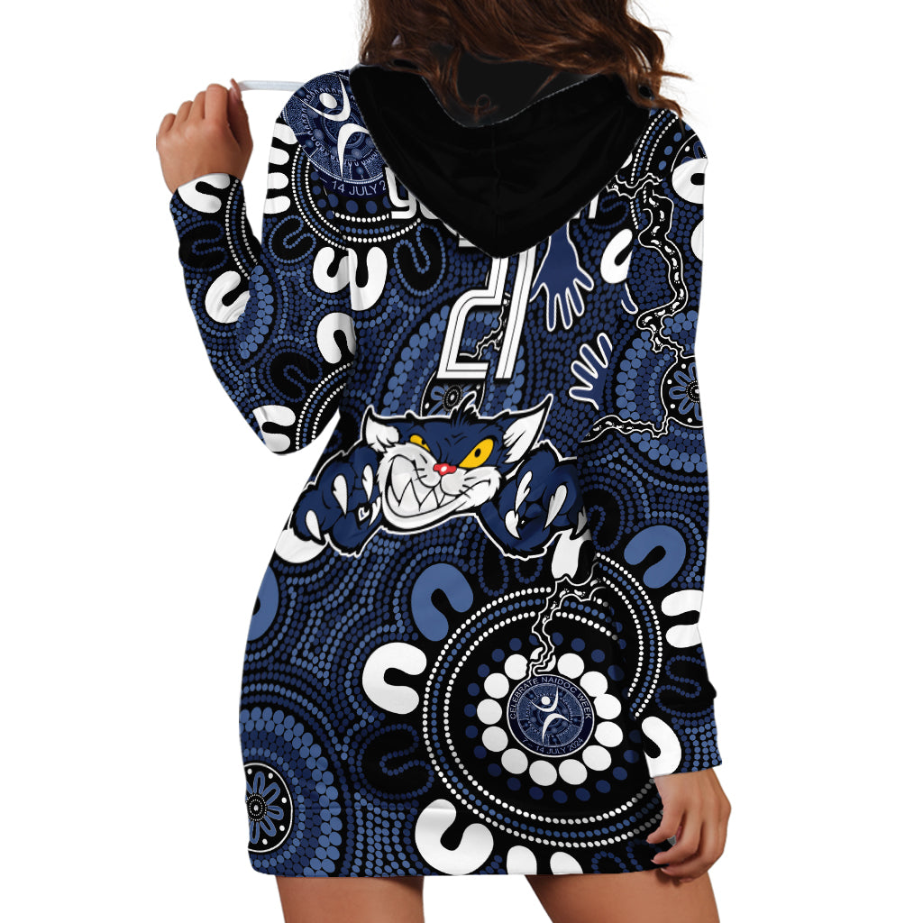 Custom Geelong Cats NAIDOC Week 2024 Hoodie Dress Fire Burning Aboriginal Dots Art