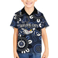 Custom Geelong Cats NAIDOC Week 2024 Kid Hawaiian Shirt Fire Burning Aboriginal Dots Art