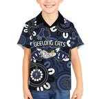 Custom Geelong Cats NAIDOC Week 2024 Kid Hawaiian Shirt Fire Burning Aboriginal Dots Art