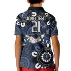 Custom Geelong Cats NAIDOC Week 2024 Kid Polo Shirt Fire Burning Aboriginal Dots Art