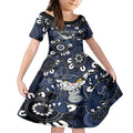 Custom Geelong Cats NAIDOC Week 2024 Kid Short Sleeve Dress Fire Burning Aboriginal Dots Art