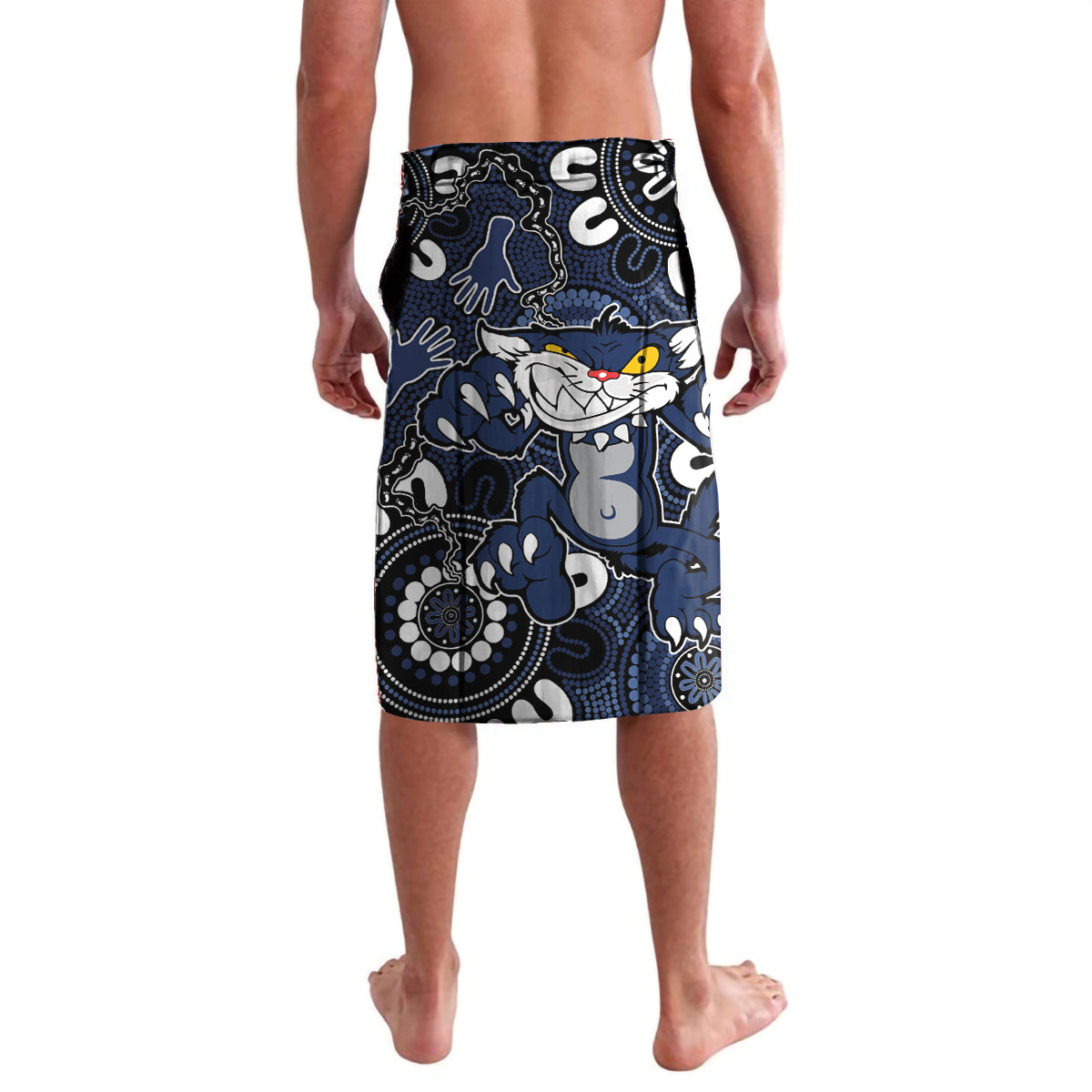 Custom Geelong Cats NAIDOC Week 2024 Lavalava Fire Burning Aboriginal Dots Art