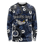 Custom Geelong Cats NAIDOC Week 2024 Long Sleeve Shirt Fire Burning Aboriginal Dots Art