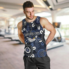 Custom Geelong Cats NAIDOC Week 2024 Men Tank Top Fire Burning Aboriginal Dots Art