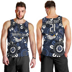 Custom Geelong Cats NAIDOC Week 2024 Men Tank Top Fire Burning Aboriginal Dots Art
