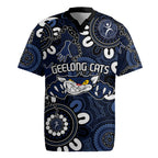 Custom Geelong Cats NAIDOC Week 2024 Rugby Jersey Fire Burning Aboriginal Dots Art