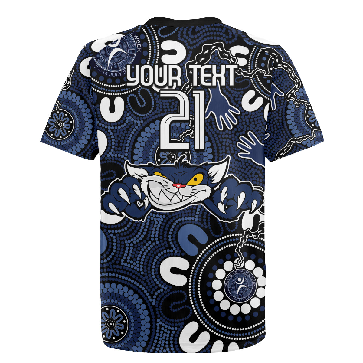 Custom Geelong Cats NAIDOC Week 2024 Rugby Jersey Fire Burning Aboriginal Dots Art
