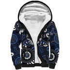 Custom Geelong Cats NAIDOC Week 2024 Sherpa Hoodie Fire Burning Aboriginal Dots Art