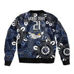 Custom Geelong Cats NAIDOC Week 2024 Sleeve Zip Bomber Jacket Fire Burning Aboriginal Dots Art