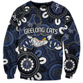 Custom Geelong Cats NAIDOC Week 2024 Sweatshirt Fire Burning Aboriginal Dots Art