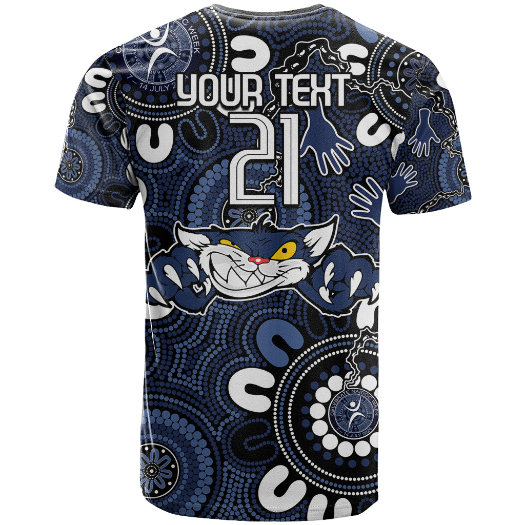 Custom Geelong Cats NAIDOC Week 2024 T Shirt Fire Burning Aboriginal Dots Art