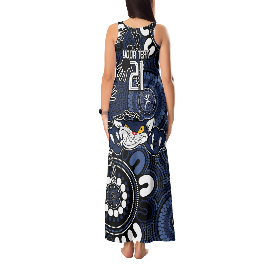 Custom Geelong Cats NAIDOC Week 2024 Tank Maxi Dress Fire Burning Aboriginal Dots Art