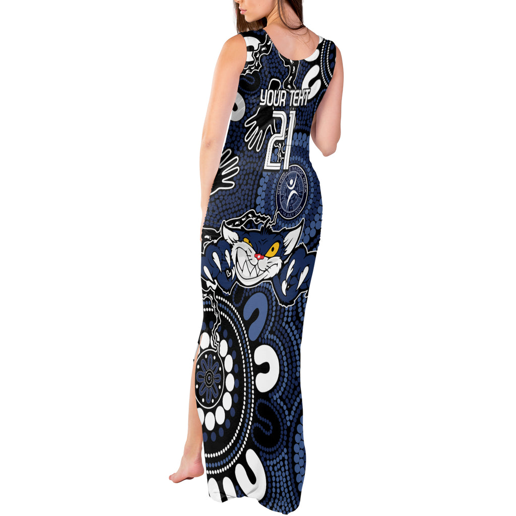 Custom Geelong Cats NAIDOC Week 2024 Tank Maxi Dress Fire Burning Aboriginal Dots Art